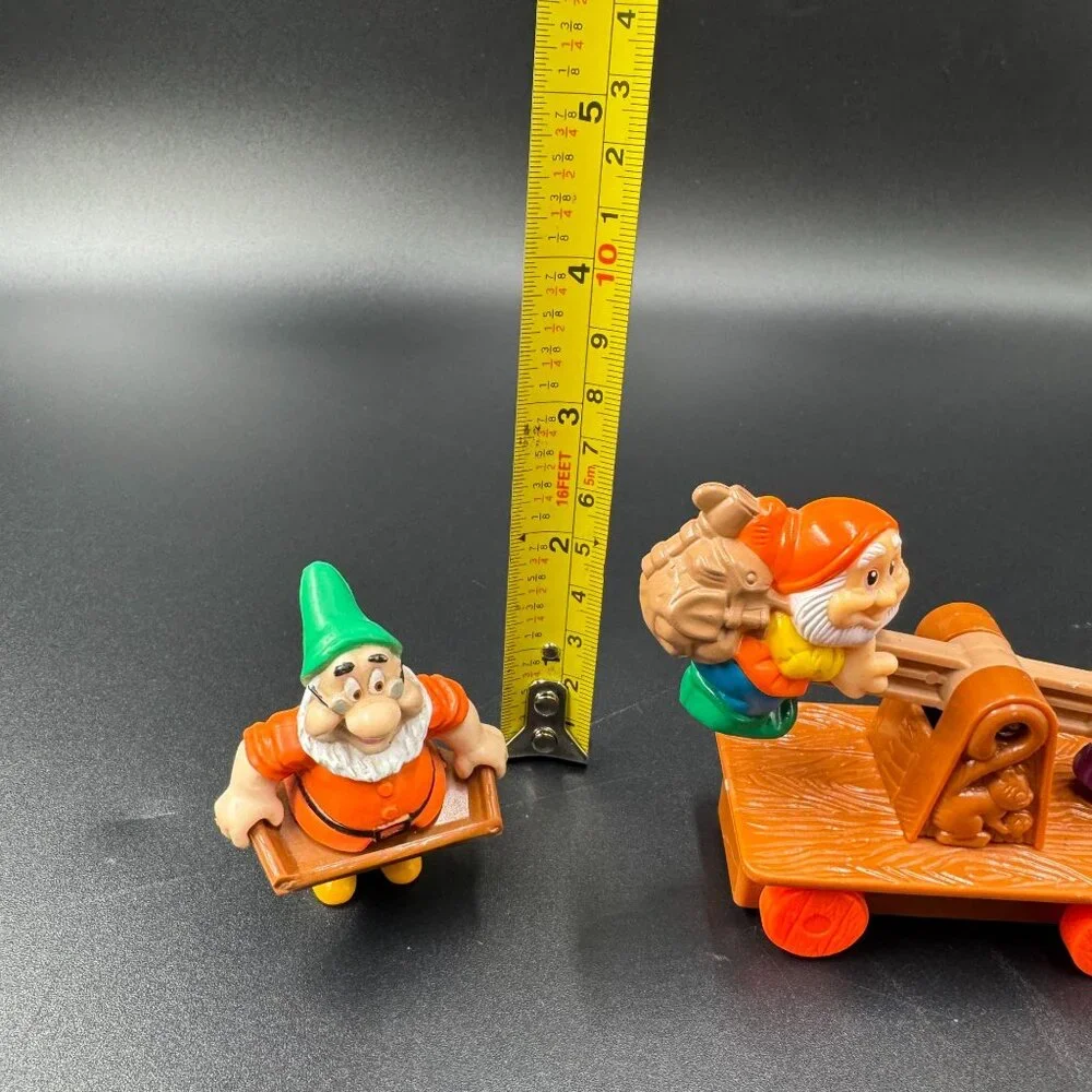 McDonald's Disney Snow White Happy & Grumpy Doc Rolling Toy Figurine 1990's